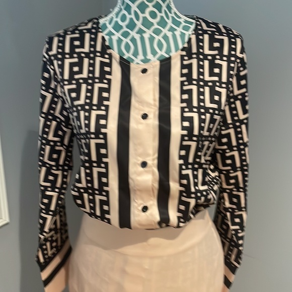 Fashion Says Brown and Black skirt and button up too size M. NWT - Picture 3 of 8